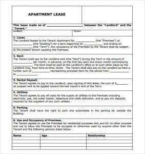 apartment rental agreement apartment rental agreement pdf