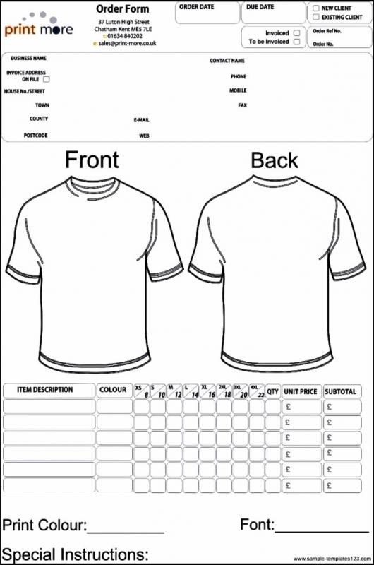 Apparel Order Form Template Template Business