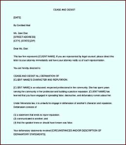 application for employment templates cease and desist letter defamation free word download