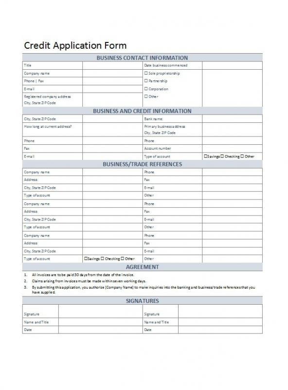 application form template