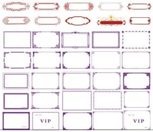 application form templates set of vector simple floral borders frames