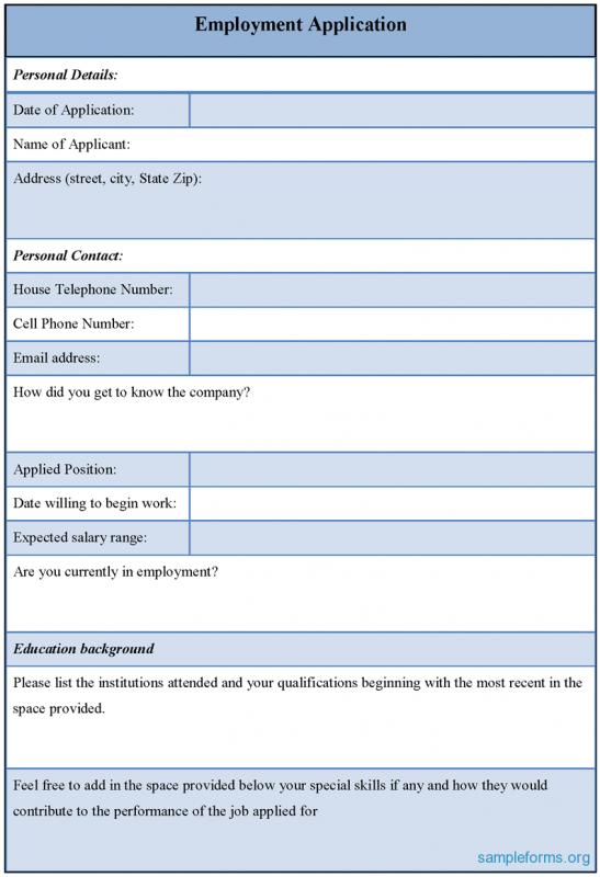 application forms templates