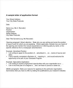 application letter format student job application letter format