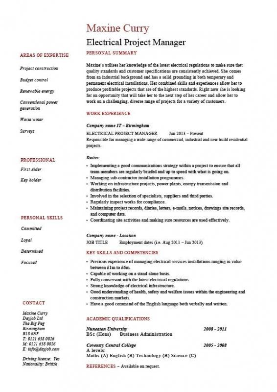 Areas Of Expertise Resume Template Business