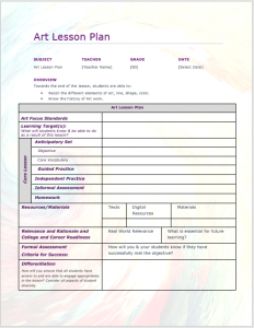 art lesson plans art lesson plan