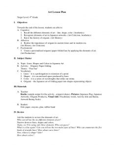 art lesson plans template art lesson plan