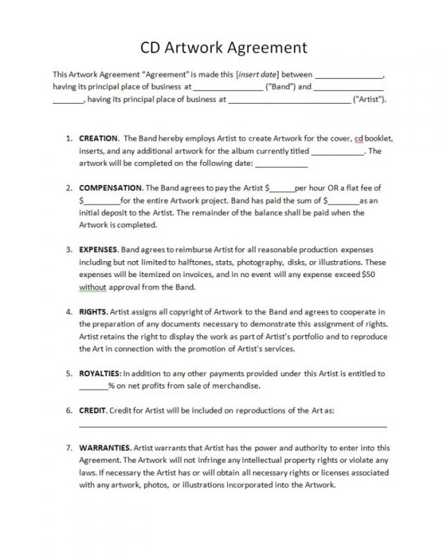 artist contract template