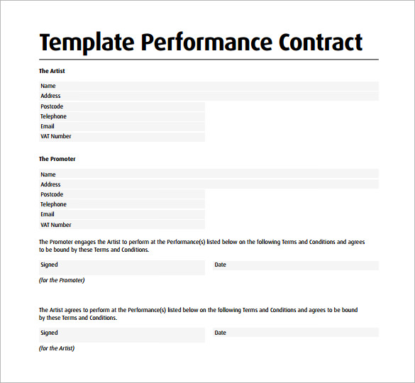 artist contract template