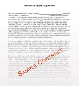 artist management contract volume contract sample