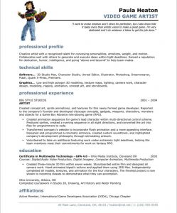 artist resume template after