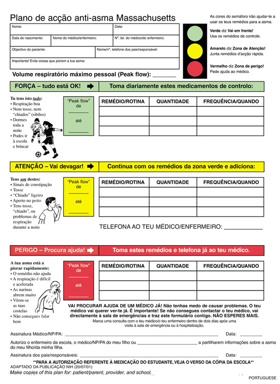 asthma action plan form