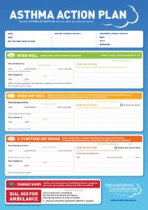 asthma action plan form nac asthma action plan web colour