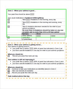 asthma action plan form sample asthma action plan