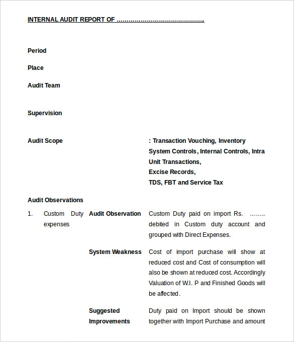 audit report example