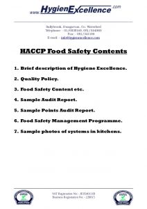 audit report sample haccp brochure