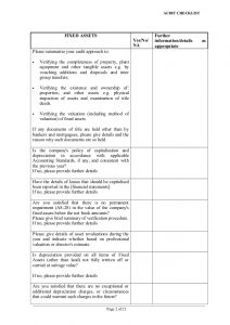 audit report template capex audit checklist