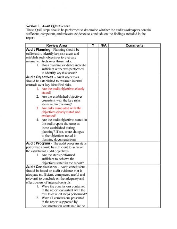 audit report template