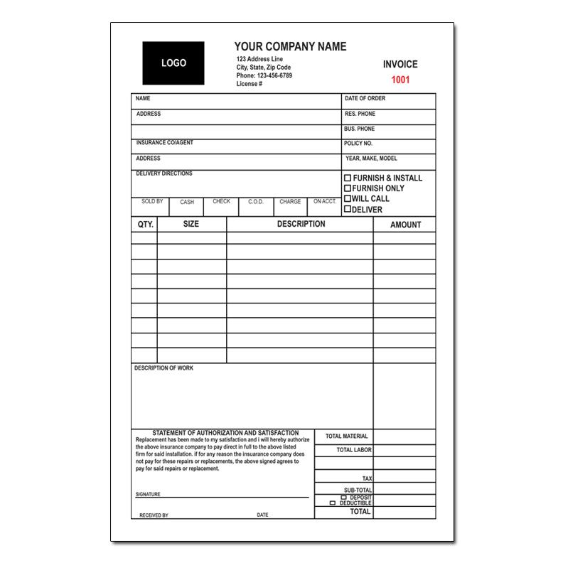 Auto Repair Receipt Template Business