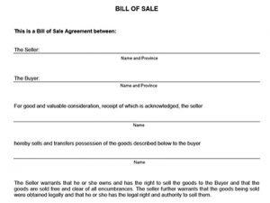 automobile bill of sale template bill