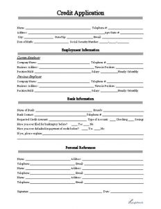 automotive bill of sale form business credit application form