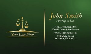 automotive business card legal b green large