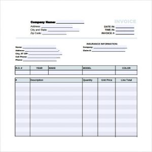 automotive repair invoices auto body repair invoice