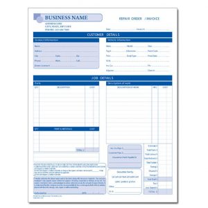 automotive repair invoices dnp