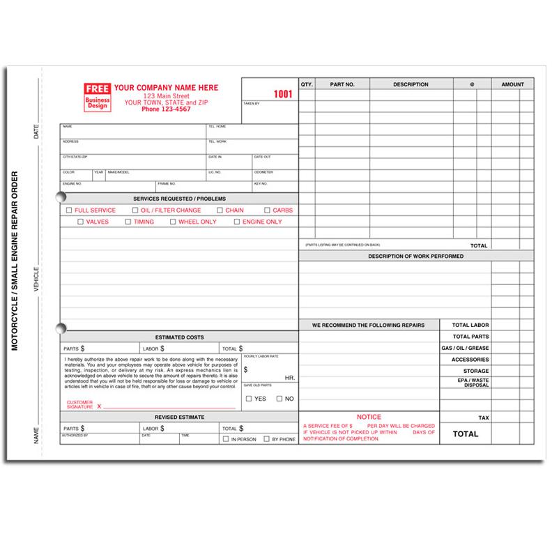 automotive repair invoices