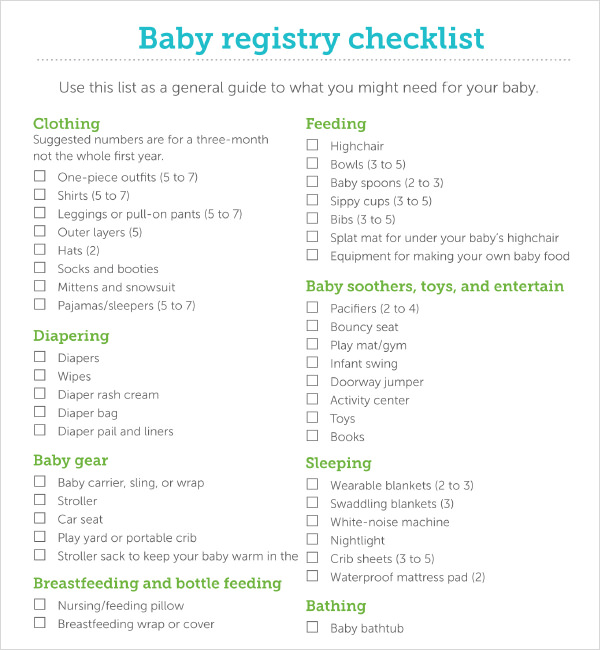 Baby Registry Checklist | Template Business