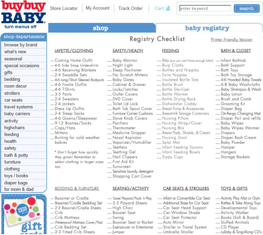 2nd baby registry checklist