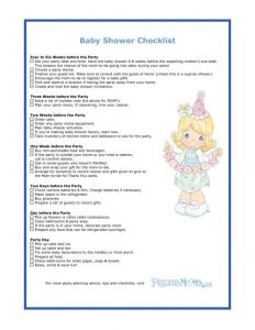 baby shower check list baby shower checklist