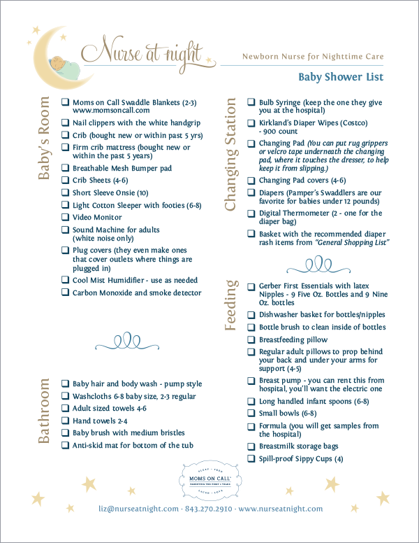 baby shower checklist