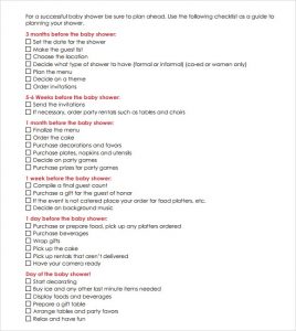 baby shower check list checklist for baby shower supplies