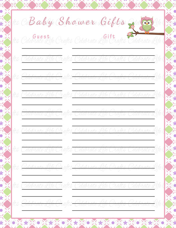 baby shower gift list