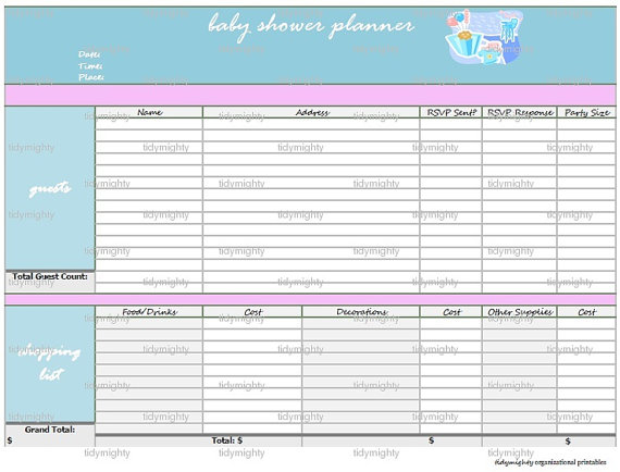 baby shower gift tracker