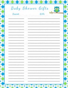 baby shower gift tracker il xn erkb