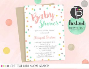 Baby Shower Invitations That Can Be Edited Template Business