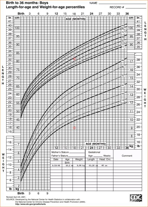 baby weight percentile chart