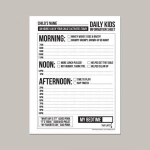 babysitter information sheets il xn gcg