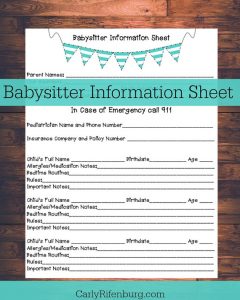 babysitters information sheet il xn vit