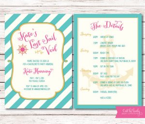 bachelorette invitations template bachelorette weekend itinerary beach weekend girls weekend bachelorette party invitation last sail before the veil nautical