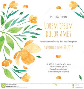 bachelorette invitations template invitation bridal shower card orange flower vector template invitations flyers postcards cards