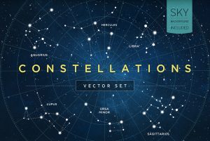 background for flyers constellations vector set c