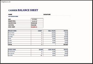 balance sheet example excel cashier balance sheet