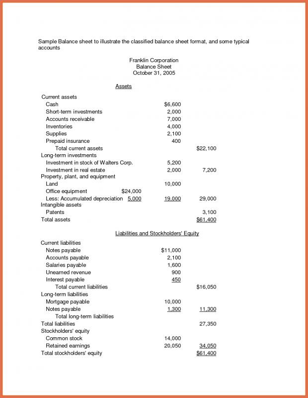 balance sheet example excel