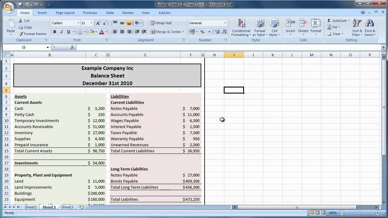 balance sheet example excel