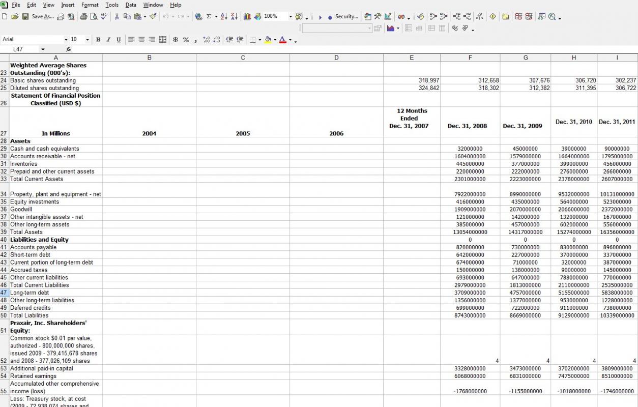 balance sheet example excel