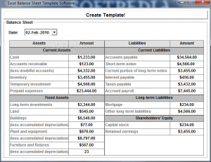 balance sheet template excel excel balance sheet template software