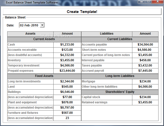 balance sheet template excel