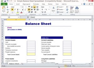 balance sheet template excel simple balance sheet template for microsoft excel